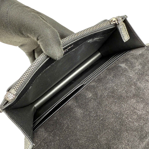 Saint Laurent Silver Metallic Sunset Chain Wallet