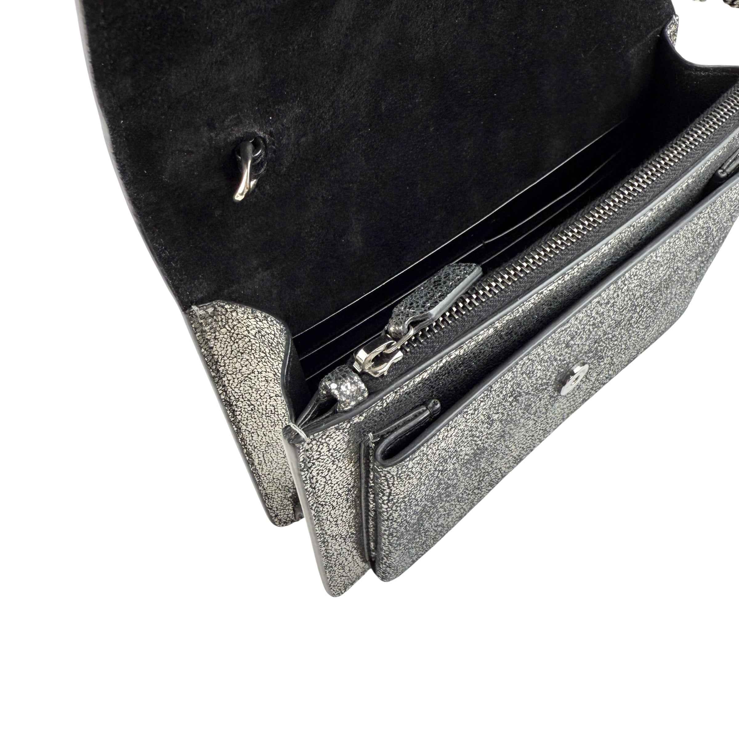 Saint Laurent Silver Metallic Sunset Chain Wallet