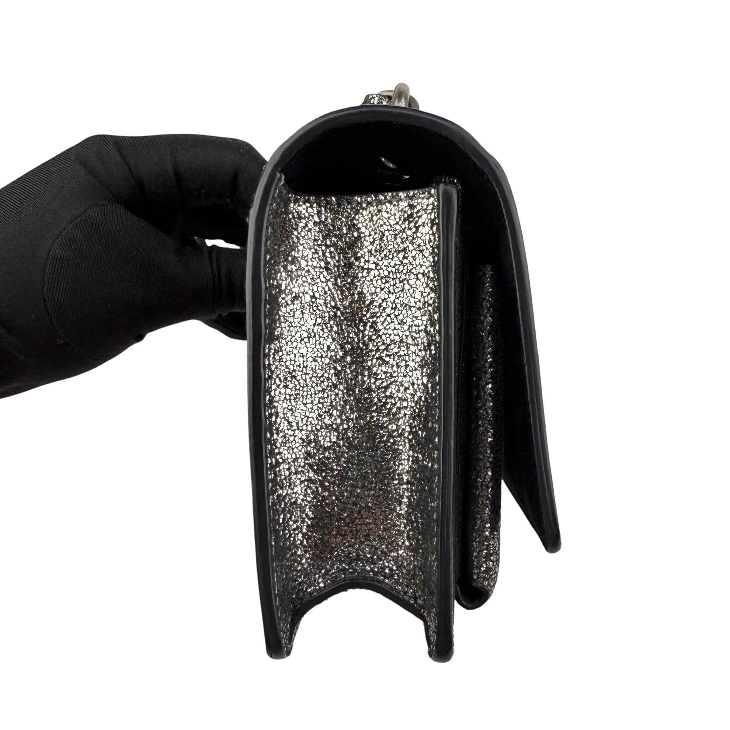 Saint Laurent Silver Metallic Sunset Chain Wallet