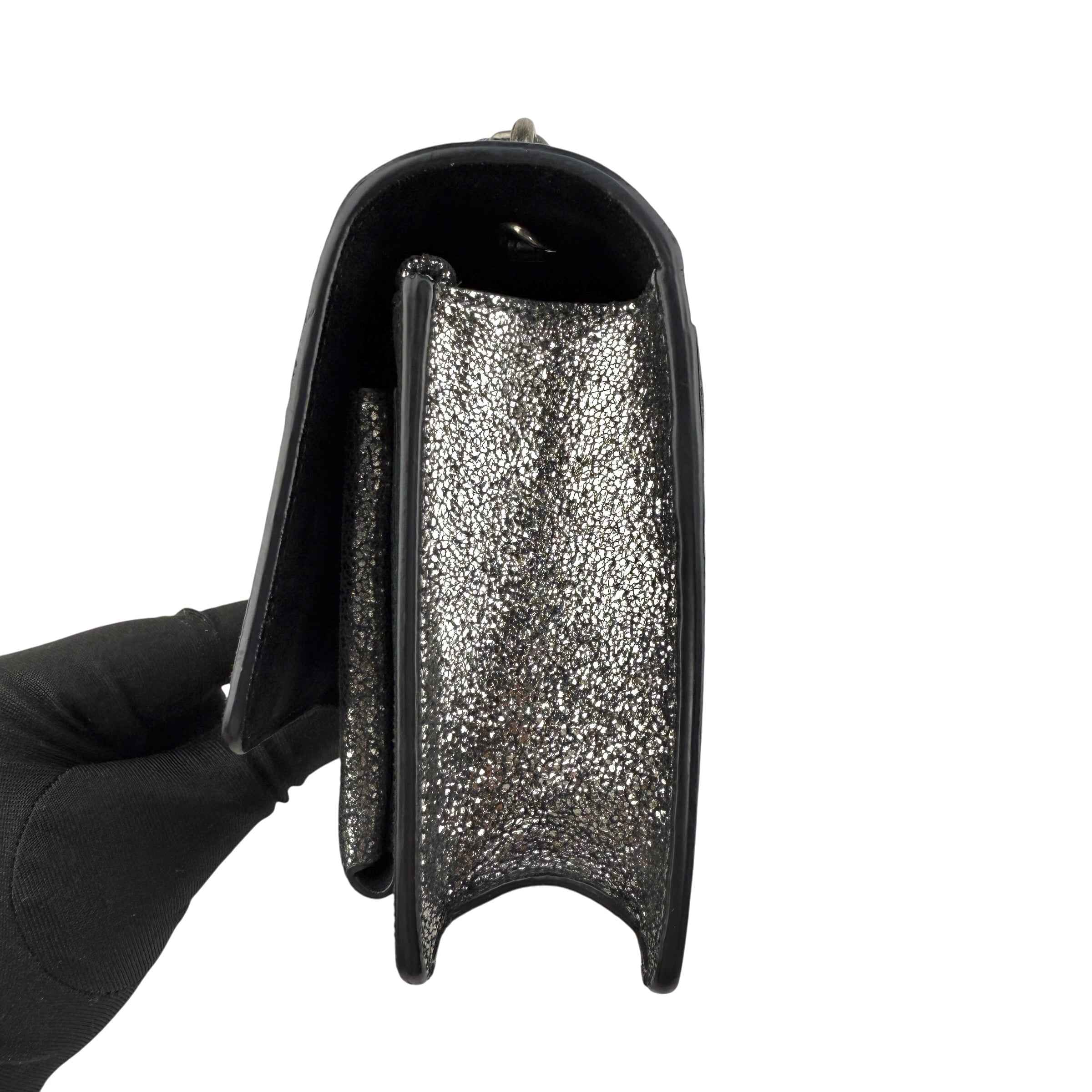 Saint Laurent Silver Metallic Sunset Chain Wallet