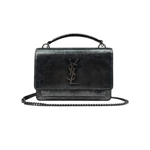 Saint Laurent Silver Metallic Sunset Chain Wallet