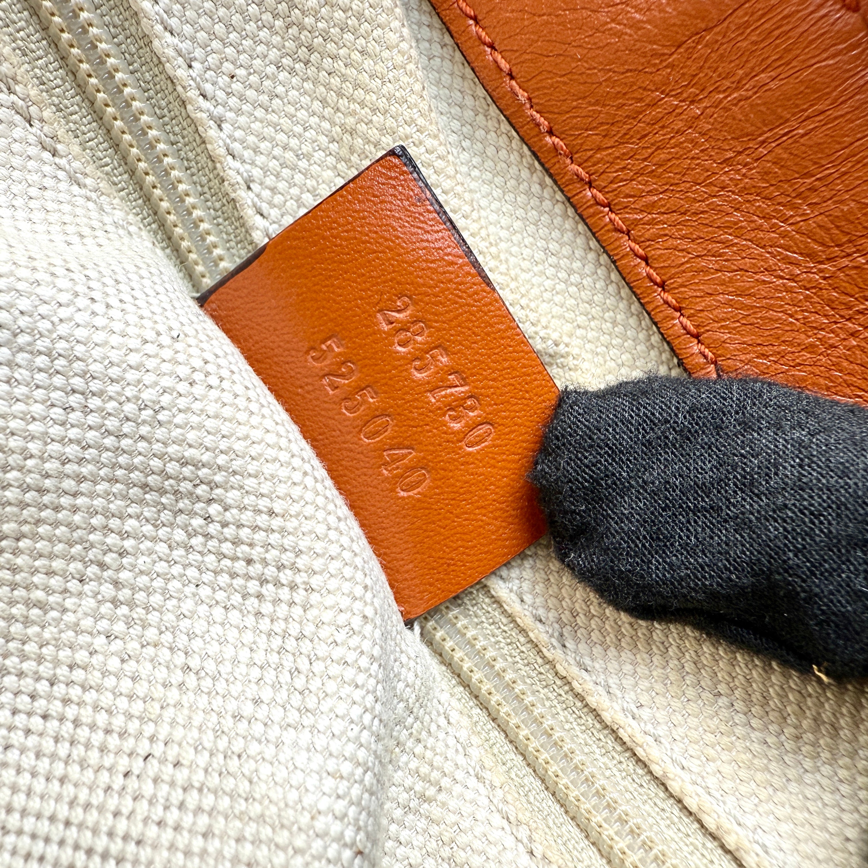 Pre-owned Gucci Beige Monogram Orange Leather Sukey Medium Tote Bag Cloth