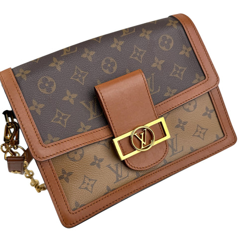Pre-owned Louis Vuitton Dauphine Monogram Reverse Shoulder Bag Brown shoulder bag
