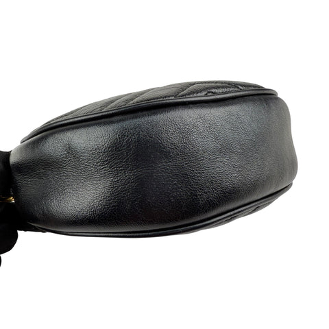 Gucci Black Quilted Leather Marmont Round Mini Crossbody Bag