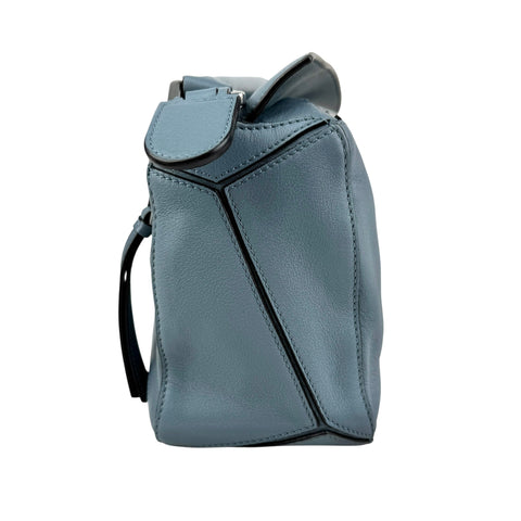 Loewe Calfskin Small Puzzle Bag Stone Blue
