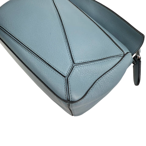 Loewe Calfskin Small Puzzle Bag Stone Blue