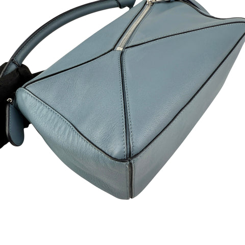 Loewe Calfskin Small Puzzle Bag Stone Blue