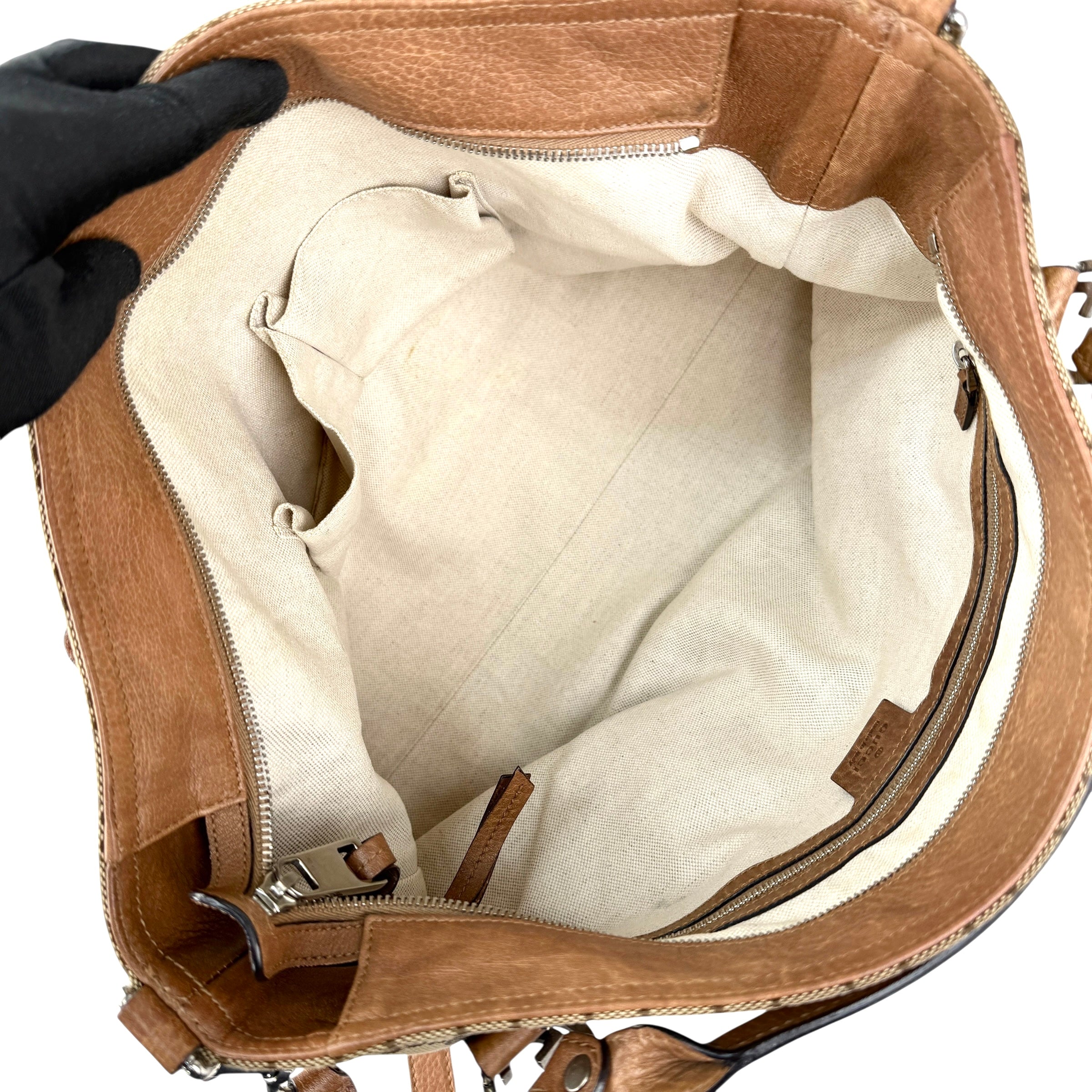Pre-owned Gucci Beige/Brown GG Canvas Miss GG Top Handle Bag