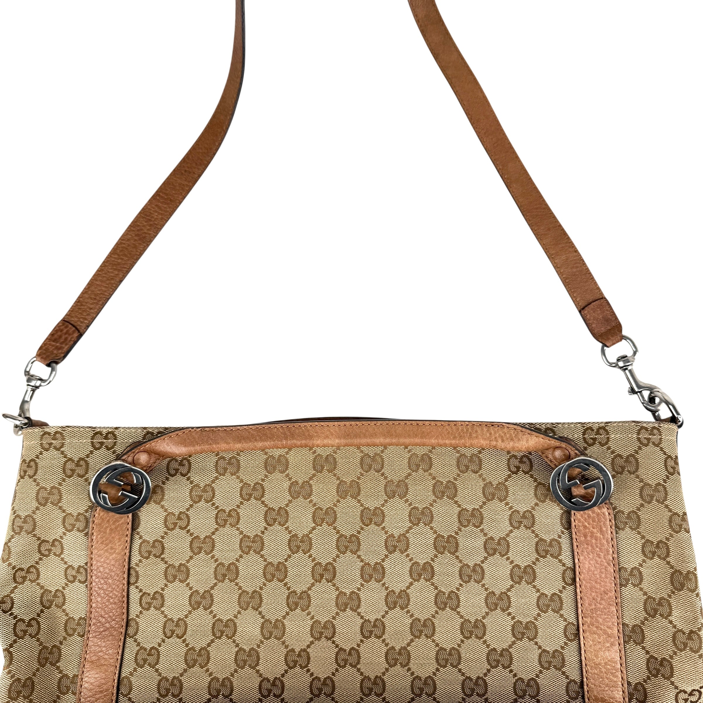 Pre-owned Gucci Beige/Brown GG Canvas Miss GG Top Handle Bag