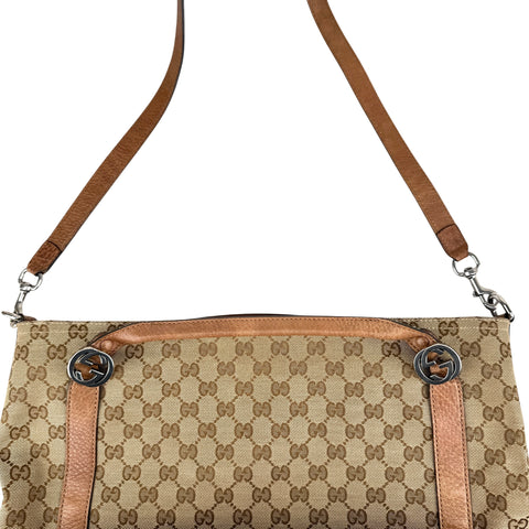 Pre-owned Gucci Beige/Brown GG Canvas Miss GG Top Handle Bag