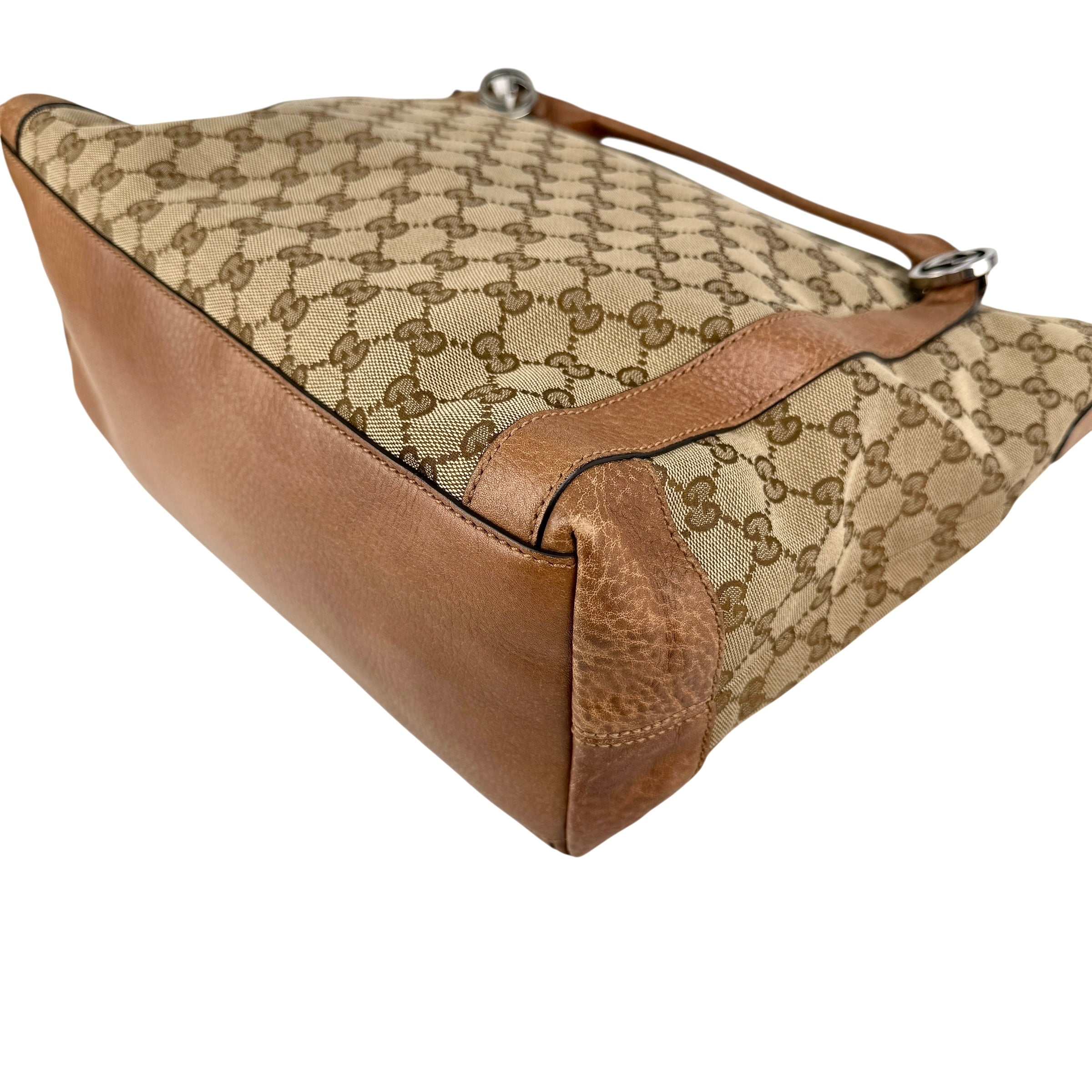 Pre-owned Gucci Beige/Brown GG Canvas Miss GG Top Handle Bag