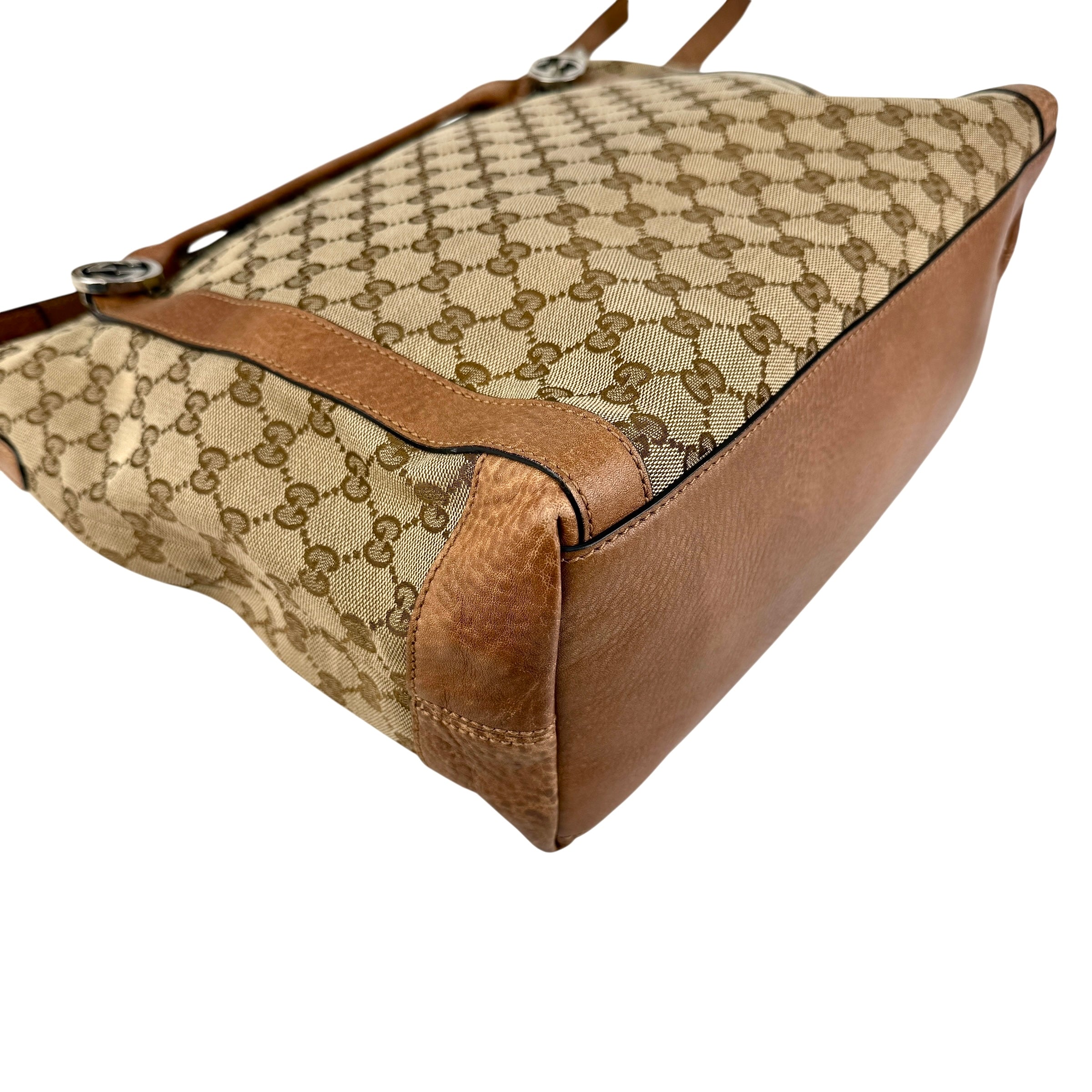 Pre-owned Gucci Beige/Brown GG Canvas Miss GG Top Handle Bag