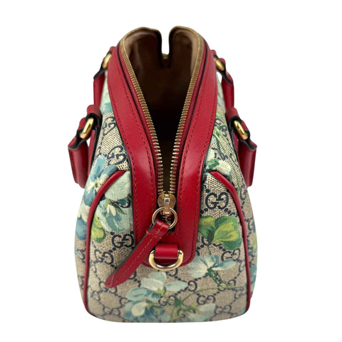 Gucci Beige/Blue GG Coated Canvas Supreme Blooms Top Handle Boston Bag