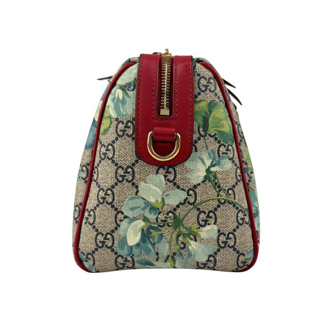 Gucci Beige/Blue GG Coated Canvas Supreme Blooms Top Handle Boston Bag