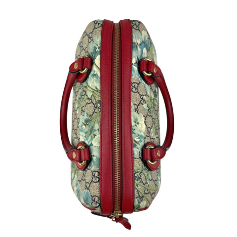 Gucci Beige/Blue GG Coated Canvas Supreme Blooms Top Handle Boston Bag