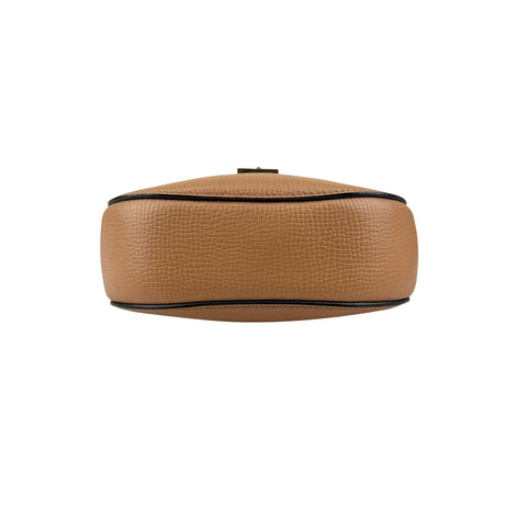 Chloe Peach/Maroon Leather Drew Crossbody Bag