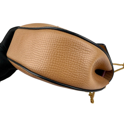 Chloe Peach/Maroon Leather Drew Crossbody Bag