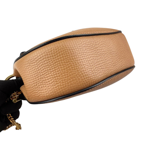 Chloe Peach/Maroon Leather Drew Crossbody Bag
