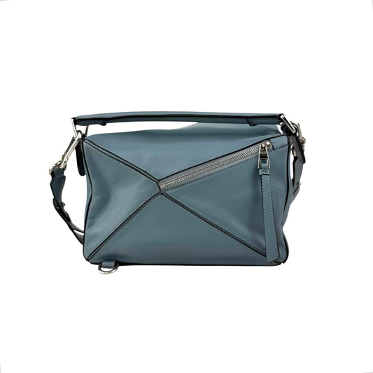 Loewe Calfskin Puzzle Bag Stone Blue
