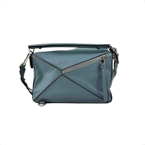 Loewe Calfskin Puzzle Bag Stone Blue