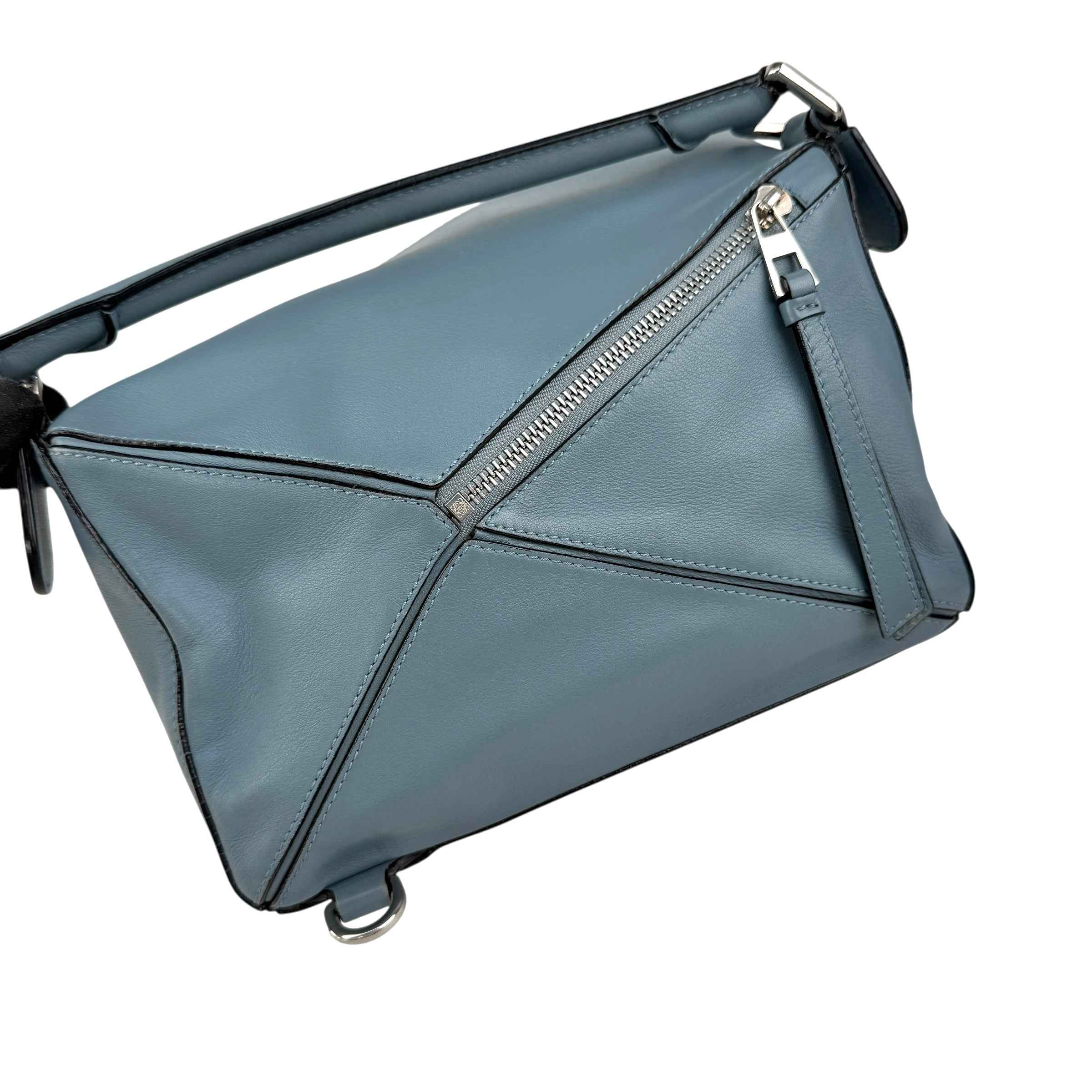 Loewe Calfskin Puzzle Bag Stone Blue