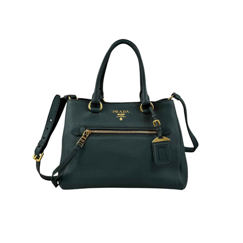 Prada Smeraldo Vitello Phenix Leather Tote Bag