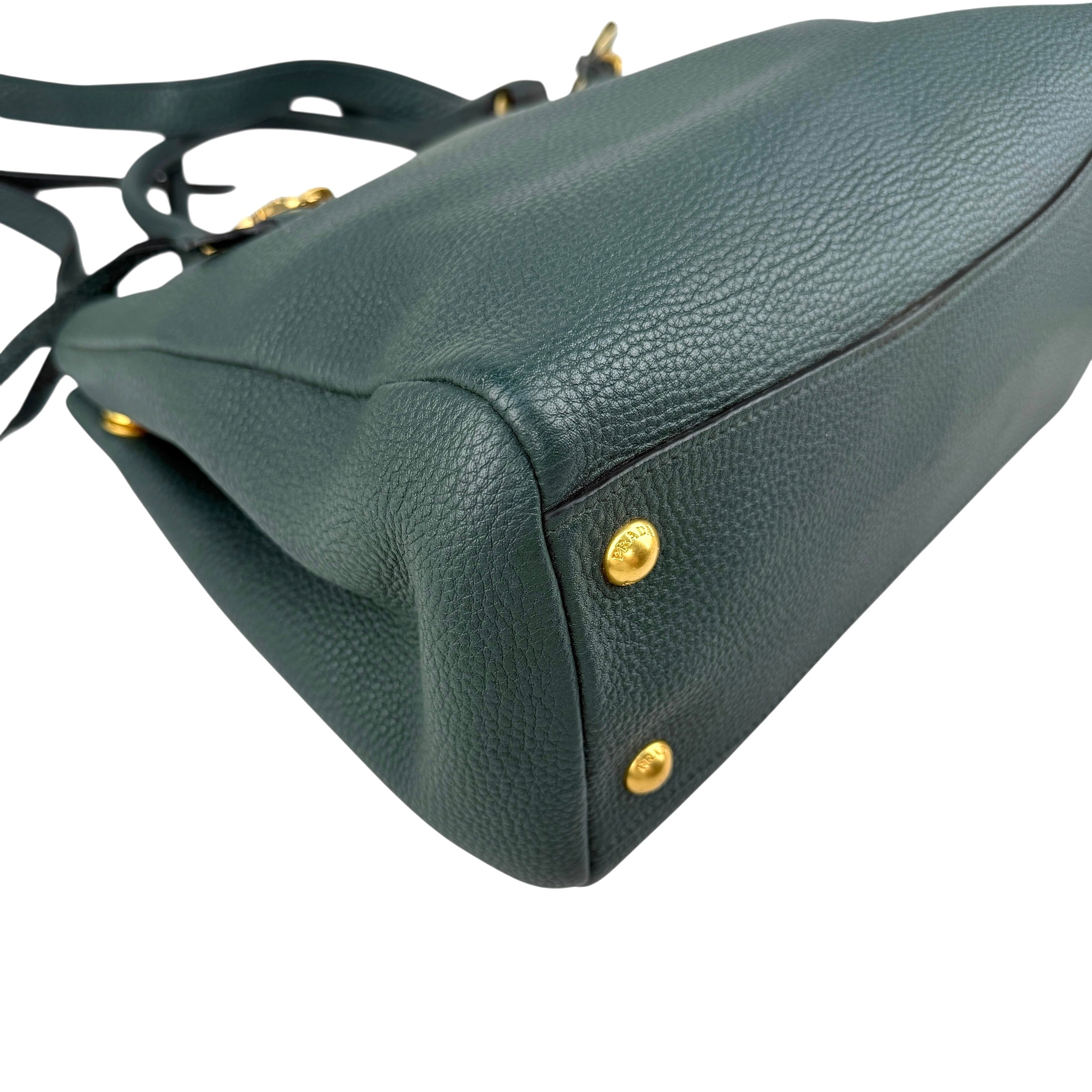 Pre-owned Prada Smeraldo Vitello Phenix Leather Tote Bag