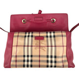 Burberry Pink Haymarket Check PVC and Leather Crossbody Bag