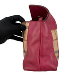 Burberry Pink Haymarket Check PVC and Leather Crossbody Bag