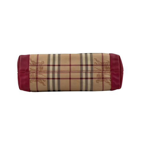 Burberry Red Haymarket Check PVC and Leather Crossbody Bag