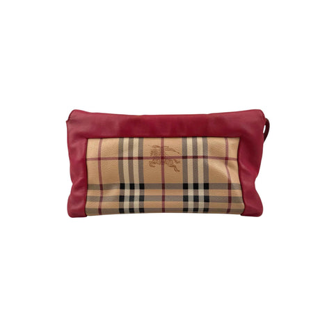 Burberry Pink Haymarket Check PVC and Leather Crossbody Bag