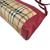 Burberry Pink Haymarket Check PVC and Leather Crossbody Bag
