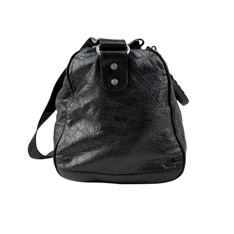 Pre-owned Balenciaga Black Lambskin Leather Squash M Duffle bag