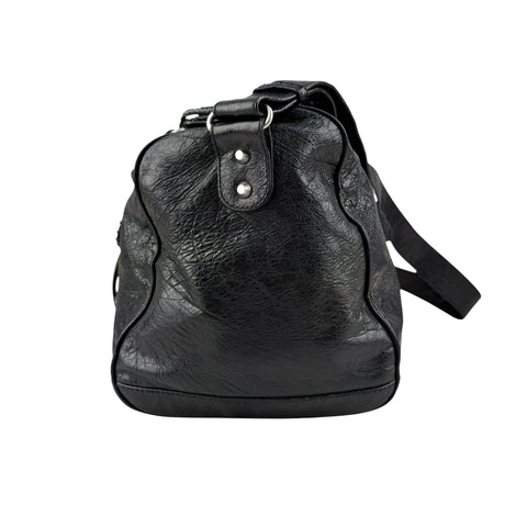 Pre-owned Balenciaga Black Lambskin Leather Squash M Duffle bag