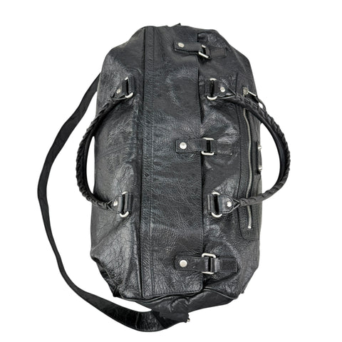 Pre-owned Balenciaga Black Lambskin Leather Squash M Duffle bag