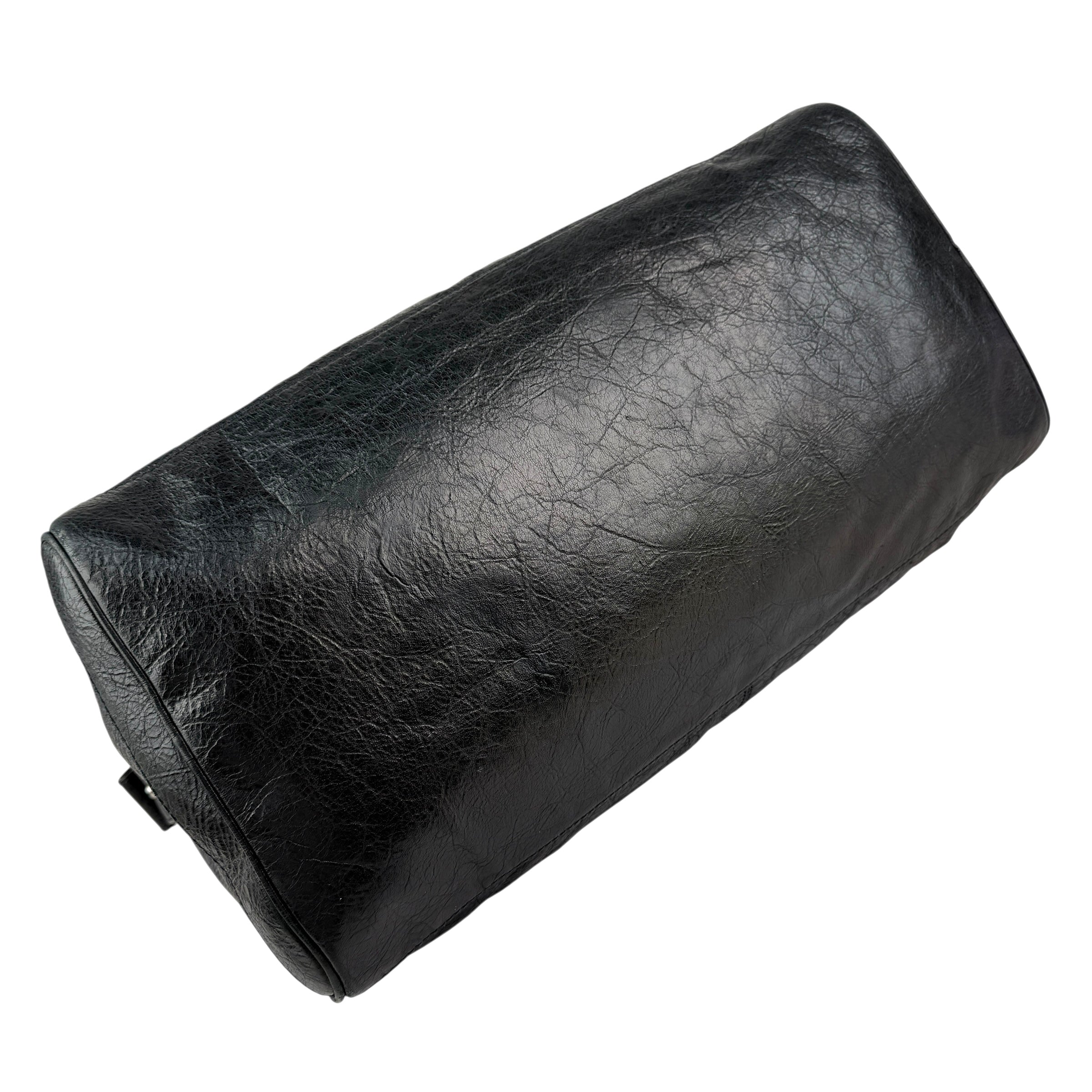 Pre-owned Balenciaga Black Lambskin Leather Squash M Duffle bag