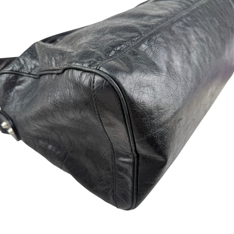 Pre-owned Balenciaga Black Lambskin Leather Squash M Duffle bag