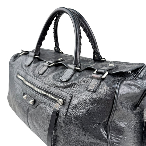 Pre-owned Balenciaga Black Lambskin Leather Squash M Duffle bag