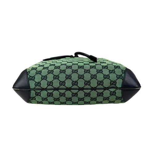 Gucci Monogram Drawstring Shoulder Bag Green