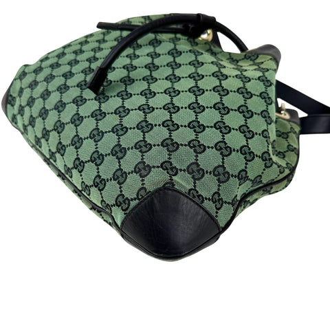 Gucci Monogram Drawstring Shoulder Bag Green