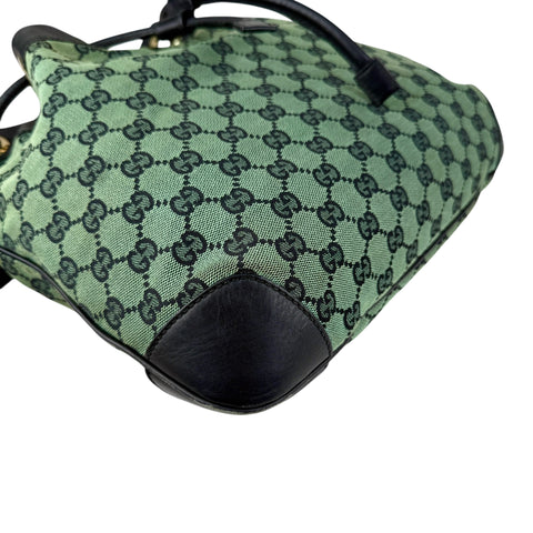 Gucci Monogram Drawstring Shoulder Bag Green