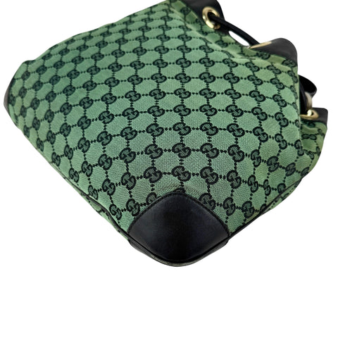 Gucci Monogram Drawstring Shoulder Bag Green