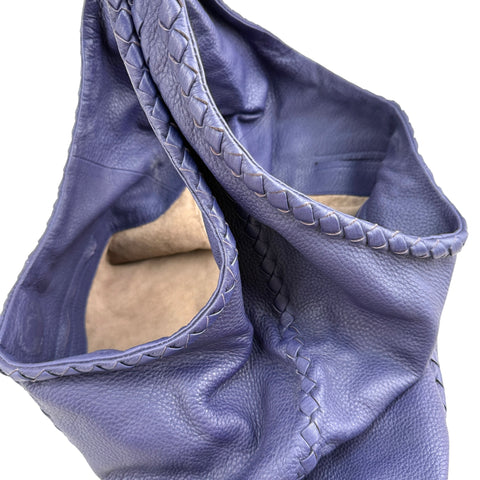 Bottega Veneta Bering Cervo Leather Large Baseball Hobo Bag