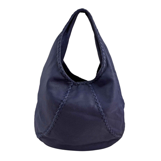 Bottega Veneta Bering Cervo Leather Large Baseball Hobo Bag