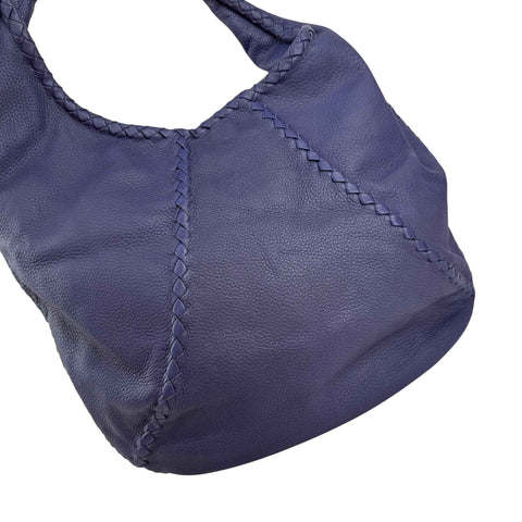 Bottega Veneta Bering Cervo Leather Large Baseball Hobo Bag