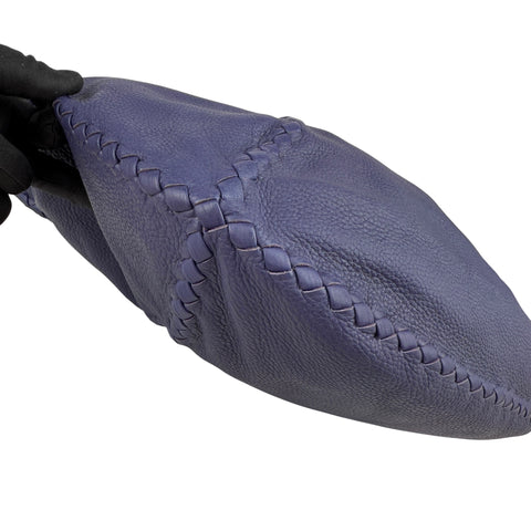 Bottega Veneta Bering Cervo Leather Large Baseball Hobo Bag