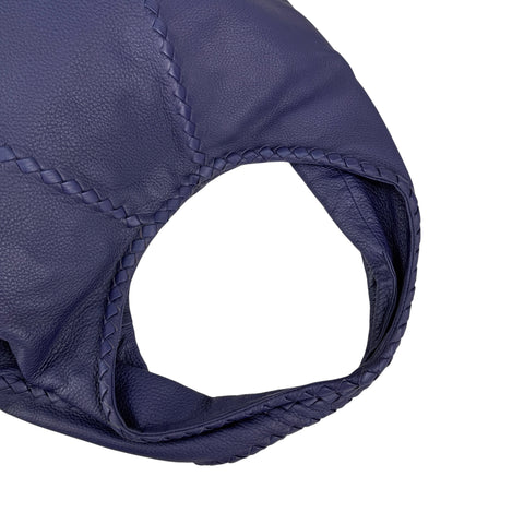 Bottega Veneta Bering Cervo Leather Large Baseball Hobo Bag