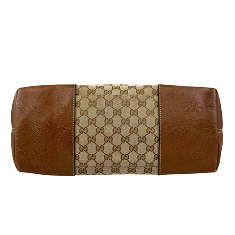 Gucci Brown/Beige GG Canvas and Leather Bree Foldover Bag
