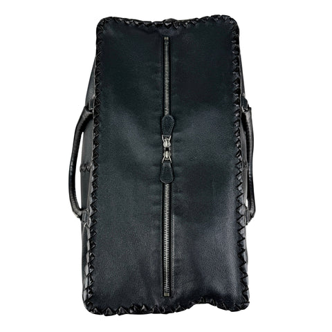 Bottega Veneta Black Intrecciato Trim Leather Tote