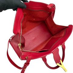 Saint Laurent Red Calfskin Leather Classic Medium Y Cabas Bag
